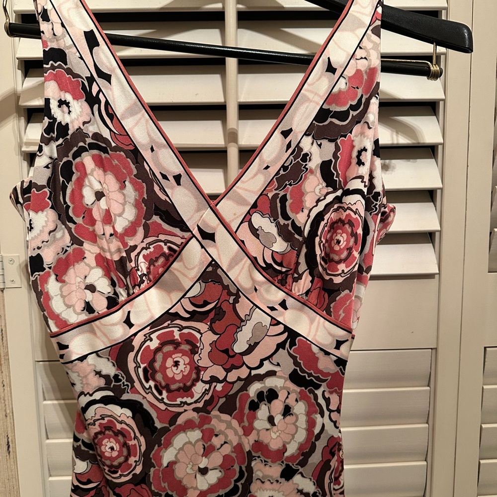 Floral V-Neck Silk Tank
